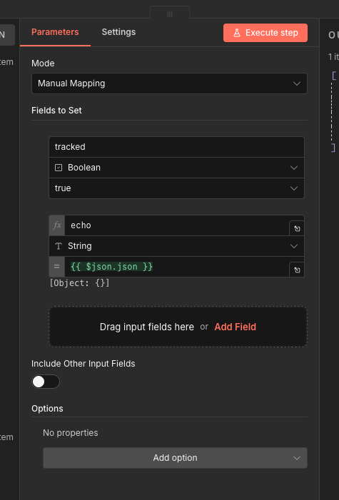 Edit Fields (Set) 설정